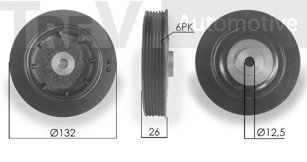 TREVI AUTOMOTIVE Piedziņas skriemelis, Kloķvārpsta PC1003